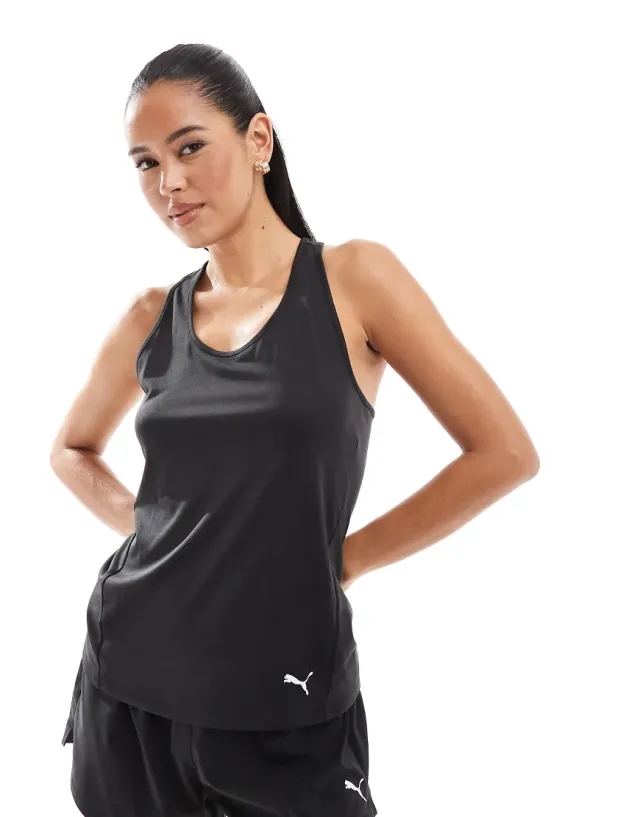 W Tad Essential Racerback Tank Puma Black - ['Black']