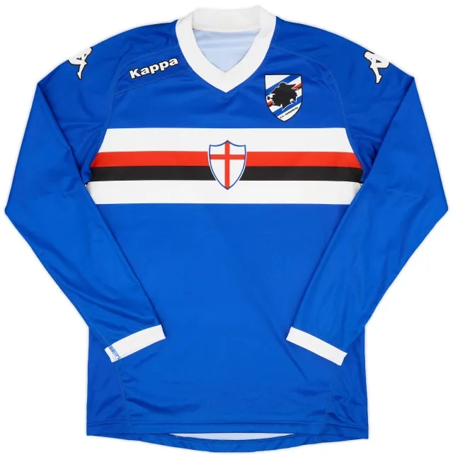 Kappa 2010-11 Sampdoria Home L/S Shirt - 7/10 - (L)