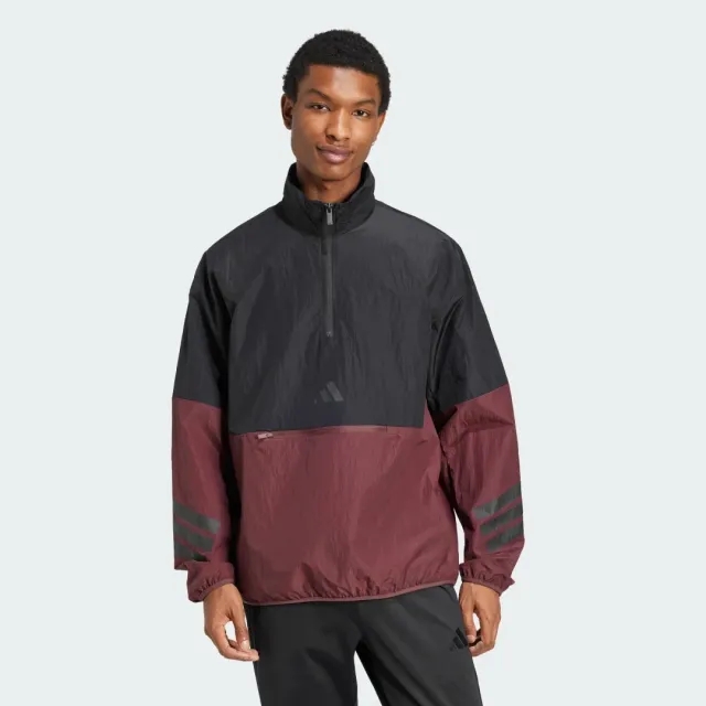adidas Men Future Icons 3 Stripes Woven Half Zip Sweatshirt