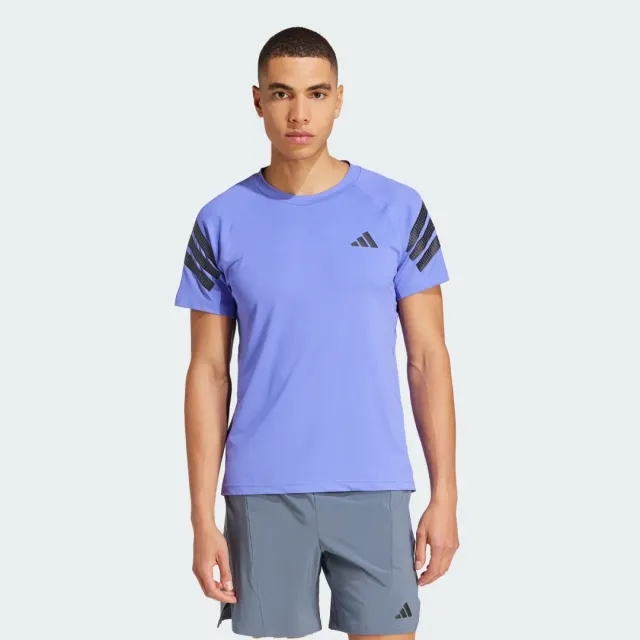 Adidas Performance Icon 3-Stripes Tee In Semi Cobalt Blue / Black