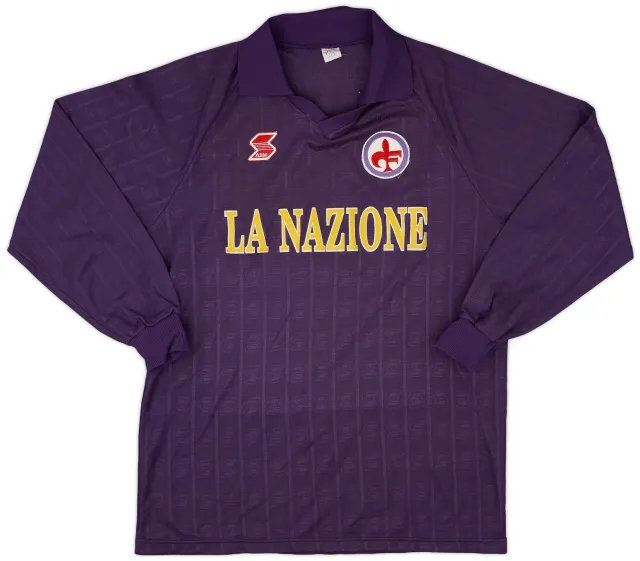 1987-89 Fiorentina Home L/S Shirt - 9/10 - (L)