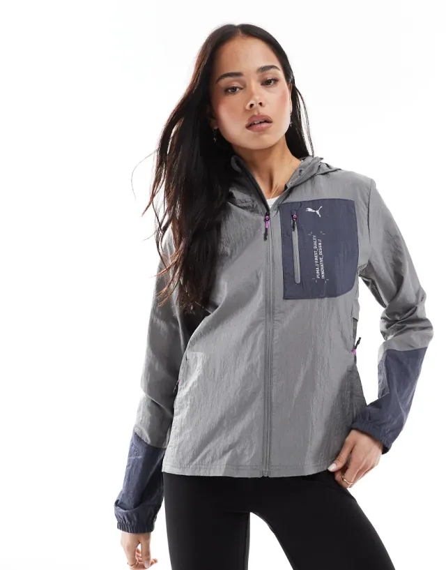 Puma Seasons Windcell Jacket In Cast Iron-Grey
