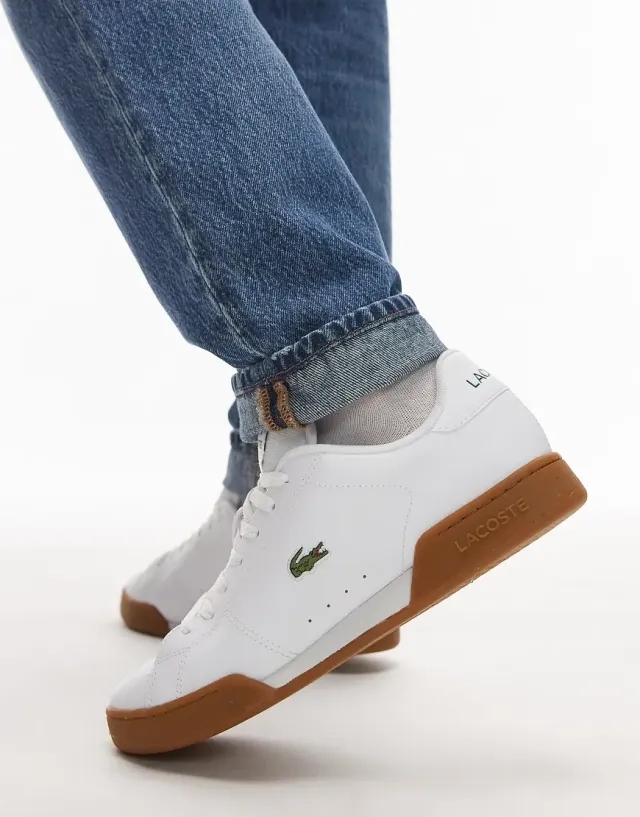 Lacoste Carnaby Cup Trainers In White With Gumsole