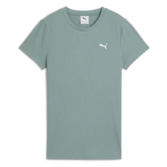 Puma  ESS ELEVATED RIB TEE  women's T shirt in Green