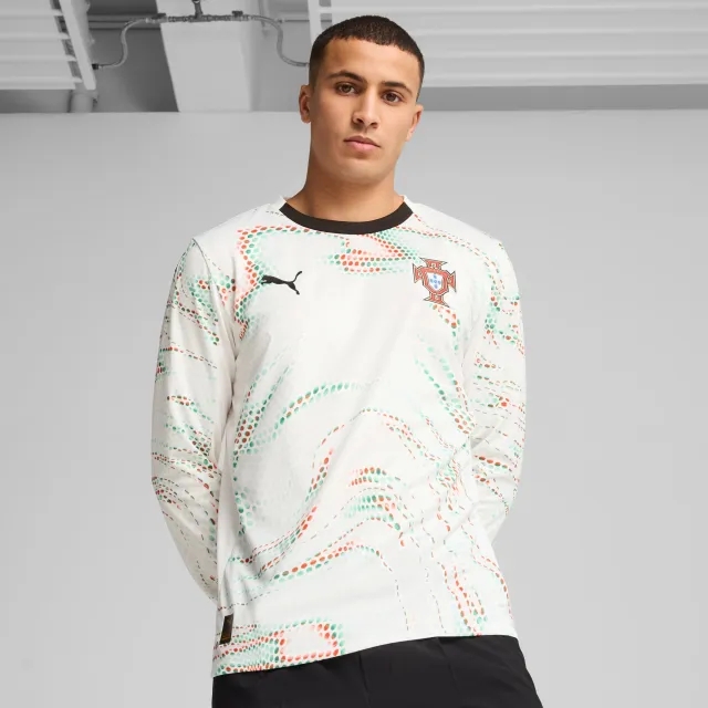 PUMA Portugal 2025 Long Sleeves Away Jersey Men, White/Black