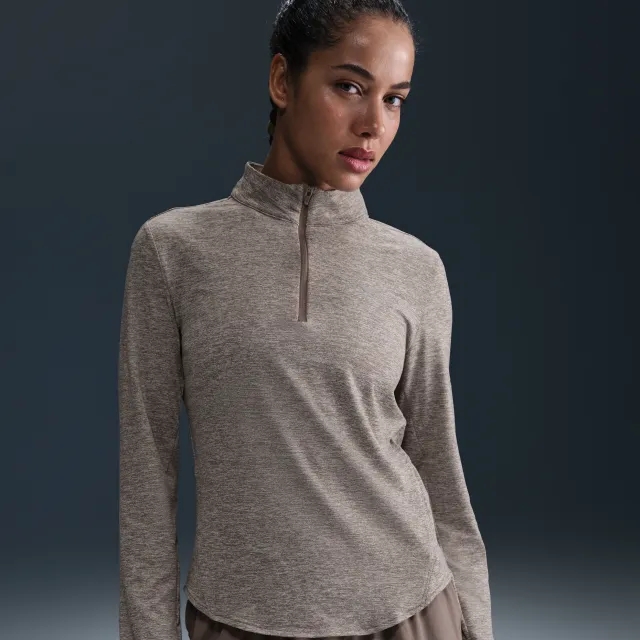 Nike Swift Women's Dri-FIT UV 1/4-Zip Running Top - Brown - Sustainable Materials