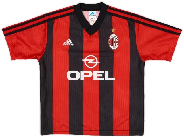 adidas 1998-00 AC Milan Home Shirt - 6/10 - (M.Boys)