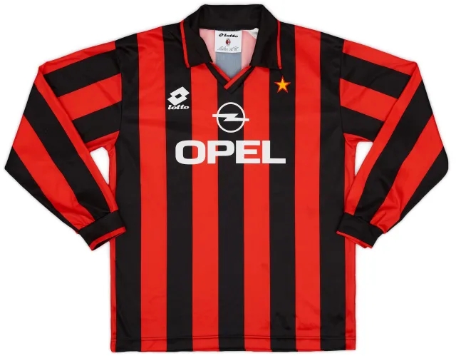 Lotto 1994-95 AC Milan Home L/S Shirt - 8/10 - (YXXXL)