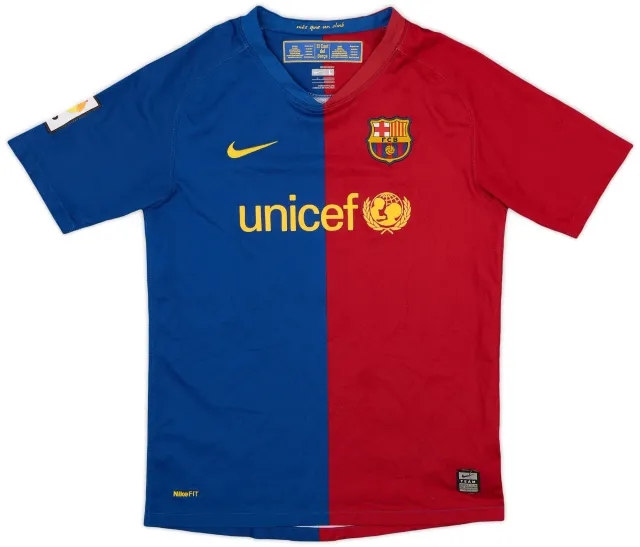 Nike 2008-09 Barcelona Home Shirt - 7/10 - (L.Boys)