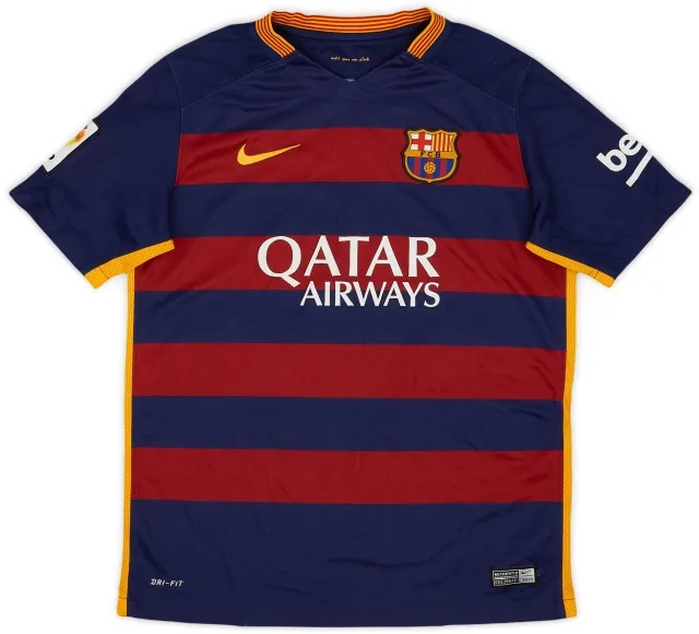 Nike 2015-16 Barcelona Home Shirt - 8/10 - (L.Boys)