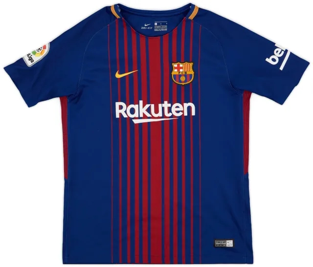 Nike 2017-18 Barcelona Home Shirt - 8/10 - (L.Boys)