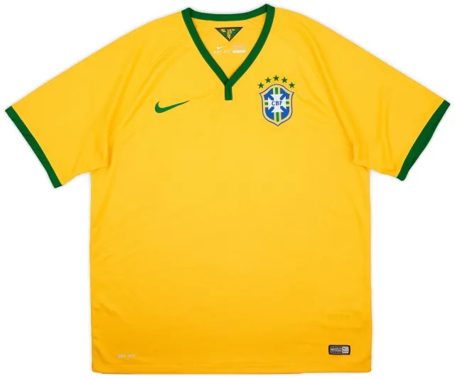 Nike 2014-15 Brazil Home Shirt - 8/10 - (XL)