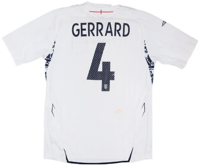 Umbro 2007-09 England Home Shirt Gerrard #4 - 6/10 - (M)