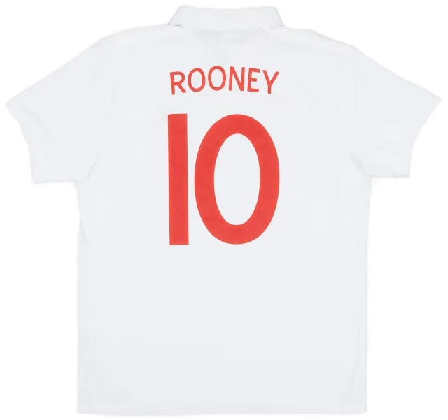 Umbro 2009-10 England 'South Africa' Home Shirt Rooney #10 - 9/10 - (L)
