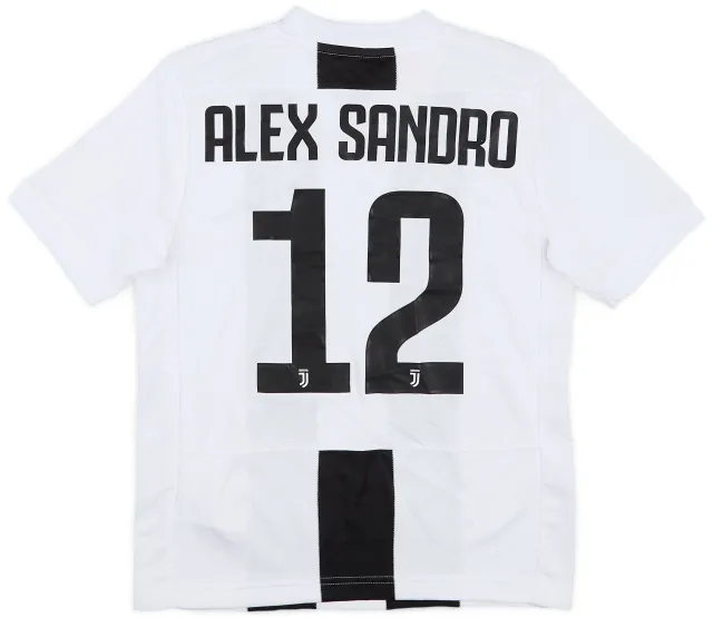 adidas 2018-19 Juventus Home Shirt Alex Sandro #12 - 8/10 - (M.Boys)