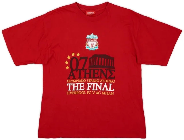 2006-07 Liverpool Athens Champions League Final Cotton Tee - 8/10 - (M)