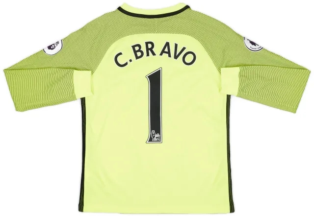 Nike 2016-17 Manchester City GK Shirt C.Bravo #1 - 8/10 - (L.Boys)