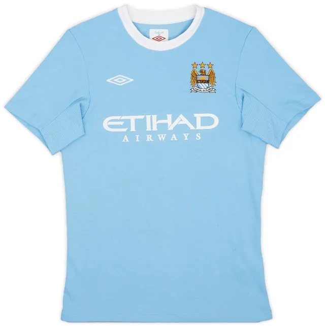 Umbro 2009-10 Manchester City Home Shirt - 9/10 - (M.Boys)