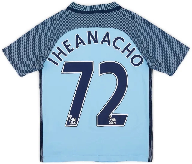 Nike 2016-17 Manchester City Home Shirt Iheanacho #72 - 6/10 - (S.Boys)