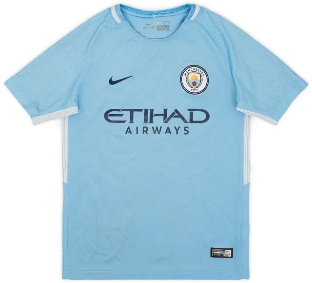 Nike 2017-18 Manchester City Home Shirt - 7/10 - (M.Boys)