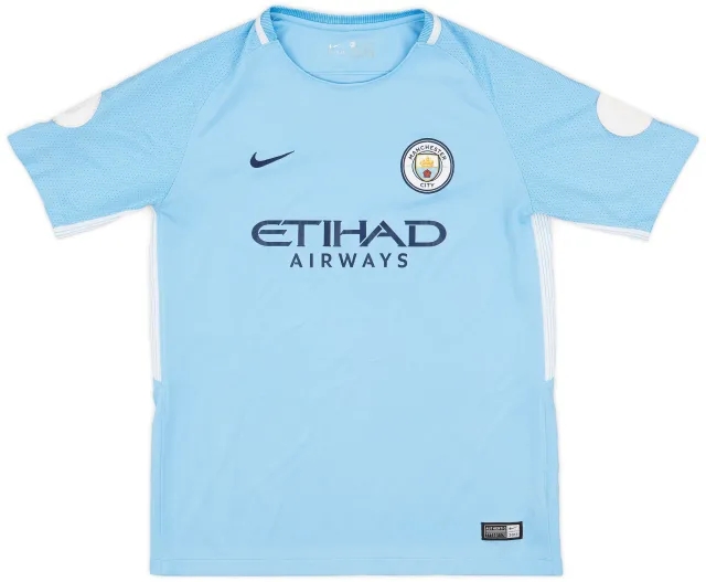 Nike 2017-18 Manchester City Home Shirt - 5/10 - (XL.Boys)