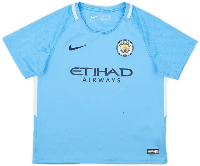 Nike 2017-18 Manchester City Home Shirt - 8/10 - (6-7 Years)