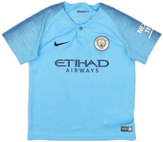 Nike 2018-19 Manchester City Home Shirt - 6/10 - (5-6 Years)