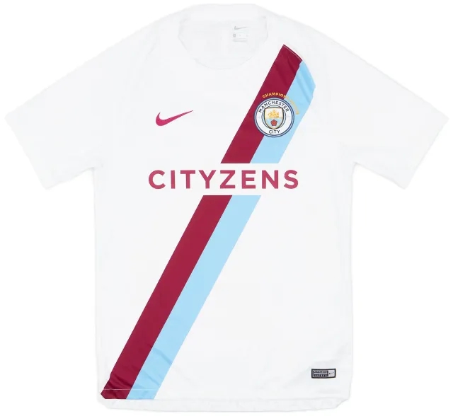Nike 2017-18 Manchester City Player Issue 'Champions' Pre-Match Shirt