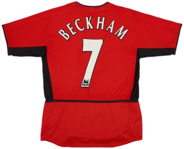 Nike 2002-04 Manchester United Home Shirt Beckham #7 - 8/10 - (XL.Boys)