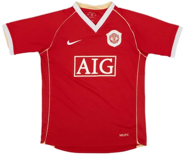 Nike 2006-07 Manchester United Home Shirt - 7/10 - (L.Boys)
