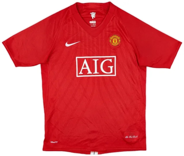 Nike 2007-09 Manchester United Home Shirt - 9/10 - (XL.Boys)