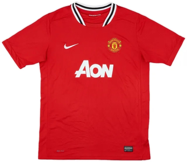 Nike 2011-12 Manchester United Home L/S Shirt - 9/10 - (XL.Boys)