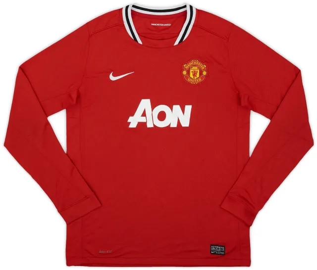 Nike 2011-12 Manchester United Home L/S Shirt - 6/10 - (XL.Boys)
