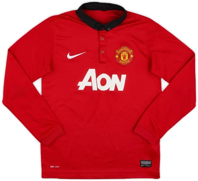 Nike 2013-14 Manchester United Home L/S Shirt - 8/10 - (M.Boys)