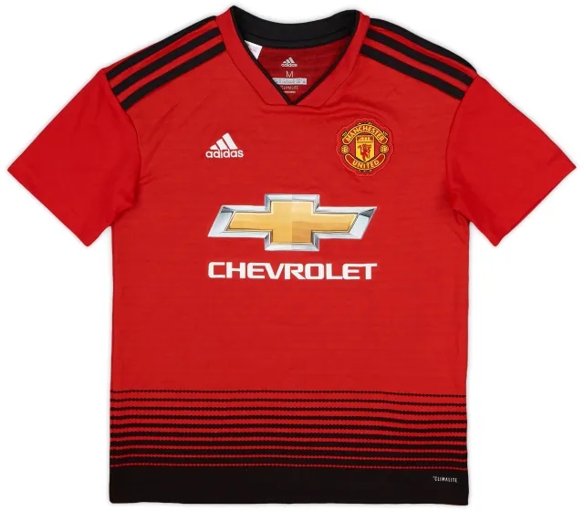 adidas 2018-19 Manchester United Home Shirt - 8/10 - (M.Boys)