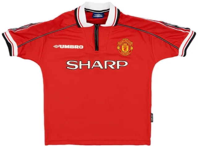 Umbro 1998-00 Manchester United Home Shirt - 8/10 - (XL.Boys)