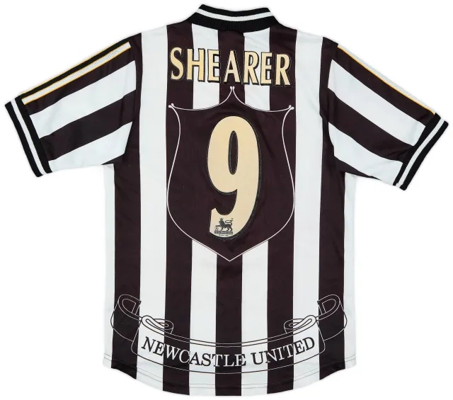 adidas 1997-99 Newcastle Home Shirt Shearer #9 - 6/10 - (Y)