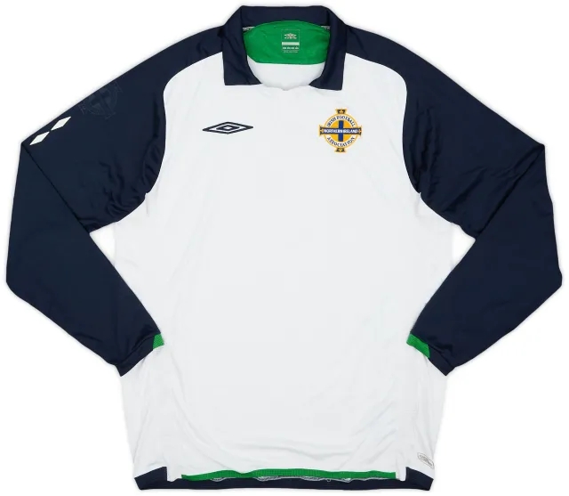 Umbro 2009-10 Northern Ireland Away L/S Shirt - 6/10 - (L)