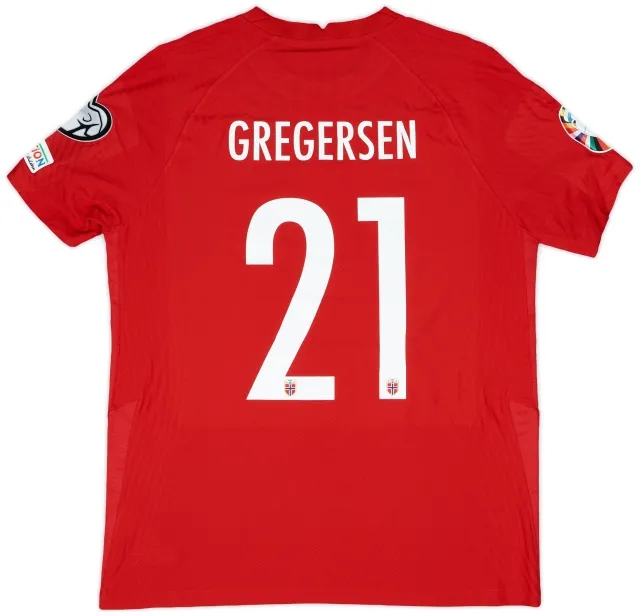 Nike 2022-23 Norway Match Issue European Championship Home Shirt Gregersen #21