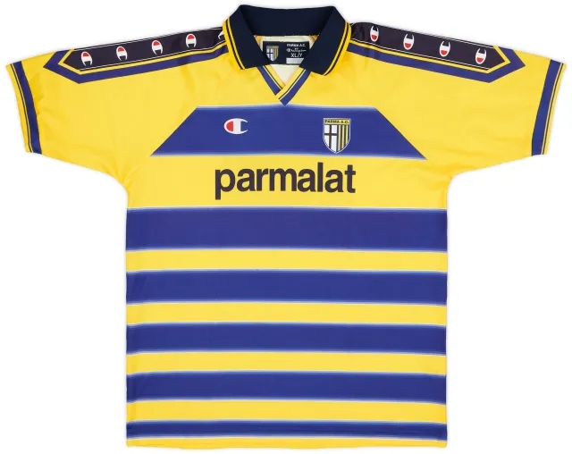 Champion 1999-00 Parma Basic Home Shirt - 8/10 - (XL.Boys)