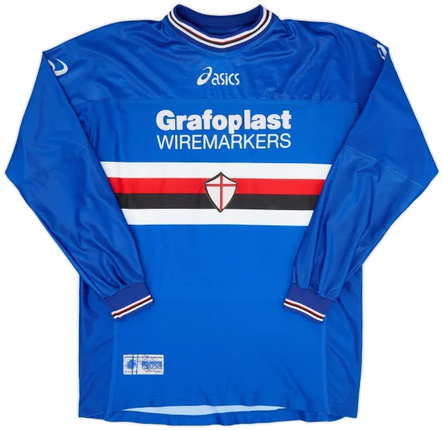 Asics 2001-02 Sampdoria Home L/S Shirt #2 - 5/10 - (XL)
