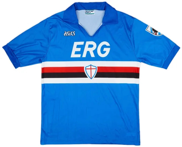 Asics 1990-92 Sampdoria Home Shirt - 9/10 - (L)