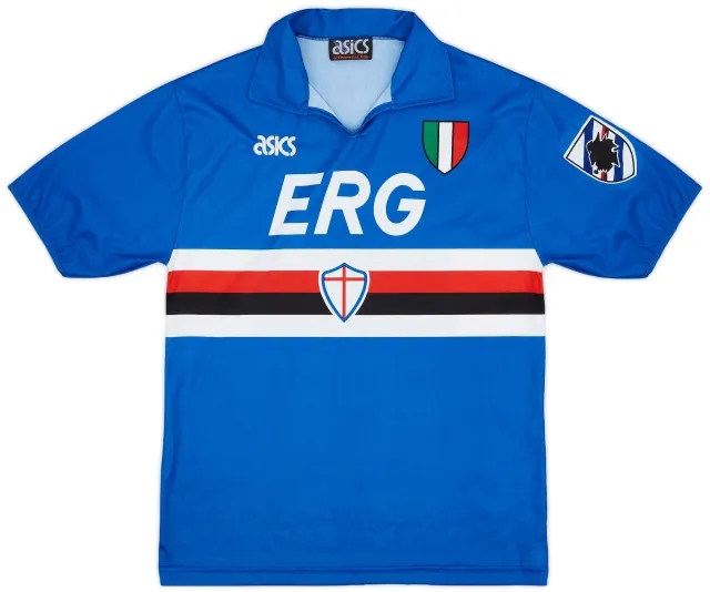 Asics 1991-92 Sampdoria Home Shirt - 8/10 - (M)