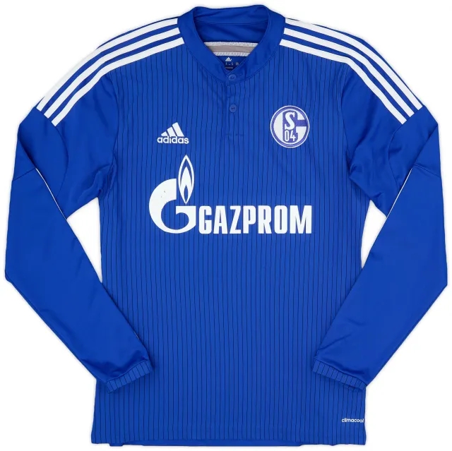 adidas 2014-16 Schalke Home L/S Shirt - 6/10 - (M)