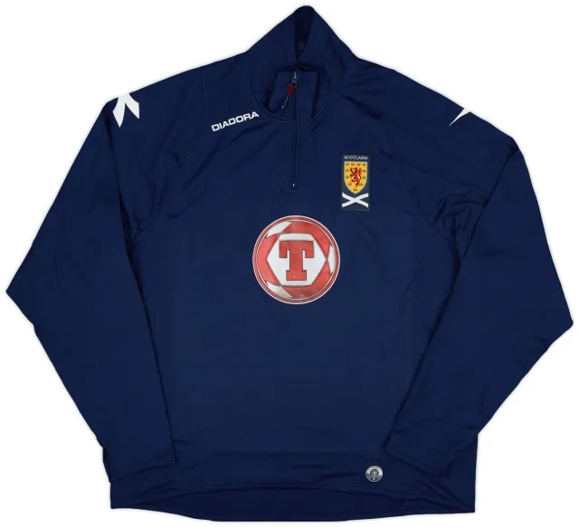 2008-09 Scotland Diadora 1/4 Zip Drill Top - 7/10 - (XL)