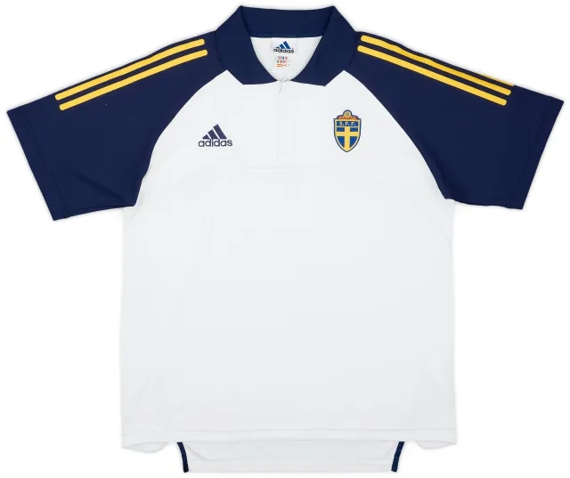 2002-04 Sweden adidas 1/4 Zip Polo Shirt - 8/10 - (M/L)