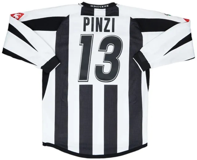 LeCoqSportif 2003-04 Udinese Match Issue Home L/S Shirt Pinzi #13