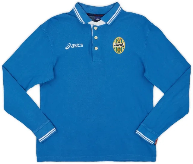 2009-10 Hellas Verona Asics Polo L/S Shirt - 8/10 - (M.Boys)