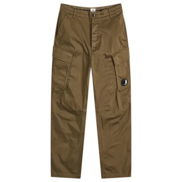 C.P. Company Men's Stretch Sateen Loose Cargo Pants Ivy Green
