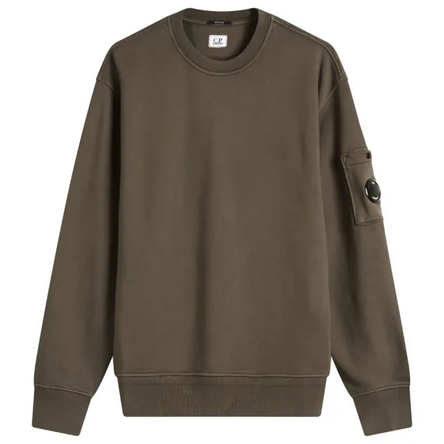 C.P. Company Men's Diagonal Fleece Resist Dyed Sweatshirt Smoked Pearl